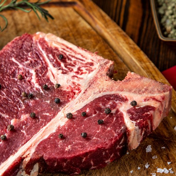 steak meat  with pepper on  side view